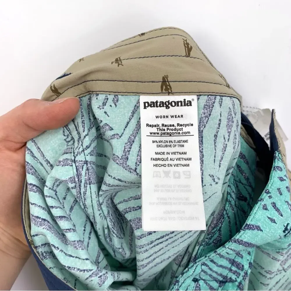 PATAGONIA Stretch Wavefarer Boardshorts Rain Fern Speckle Vjosa Green 30